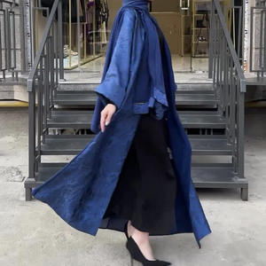 2024 새로운 라마단 하이 퀄리티 입체 터치와 새틴 유행 디자인 프리미엄 로브 Abaya - Product Image 4