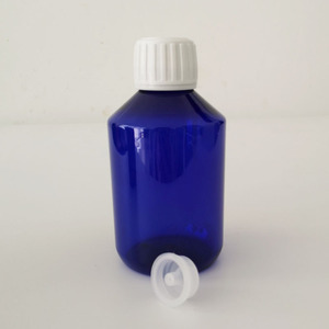 Amber Blue Clear <strong>Plastic</strong> 100ml 250ml <strong>500</strong> Ml 1000ml Pet <strong>Bottle</strong> W/ White &amp; Black Tamper Screw Cap and Natural Pp Inner Liner Tip - Product Image 1