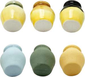 Lot de 6 mini-pots en céramique terracotta avec trous de drainage pour maison de poupée et jardin féerique, bonsaï - Écologique, DIY, échelle 1:12 - Product Image 3