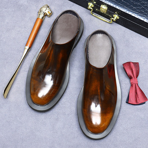 Bottes Chukka à cheville en daim noir faites à la main de haute qualité pour hommes, plates, respirantes, imperméables, dessus brillant - Product Image 2