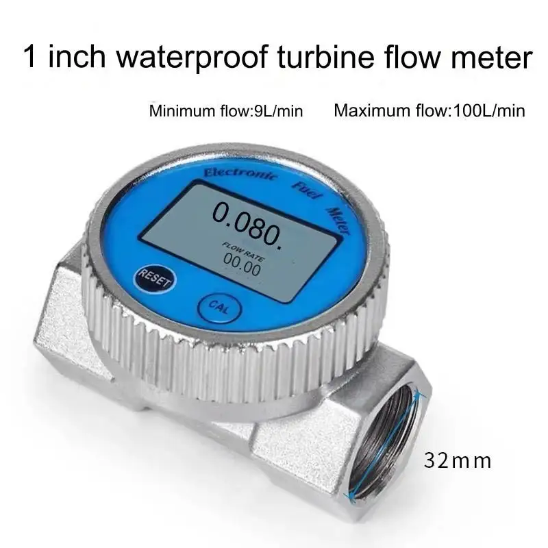 Digital fuel gauge  waterproof turbine flowmeter  for water  diesel  fuel  kerosene  oil testing Turbine Fuel Flow Meter