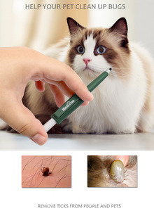 Nouveau chat chien tique torsion dissolvant crochet sélecteur puces gratter extracteur animal toilettage produit acariens outil pince à épiler stylo louses pince - Product Image 3