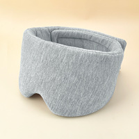 Masque de sommeil gris noir en coton modal élastique sans pression pour femmes et hommes, masque oculaire doux et portable pour le voyage, velcro silencieux