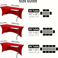 Housse de table rectangulaire extensible en polyester et élasthanne avec logo personnalisé, pour tables de 4/6/8 pieds, vente en gros