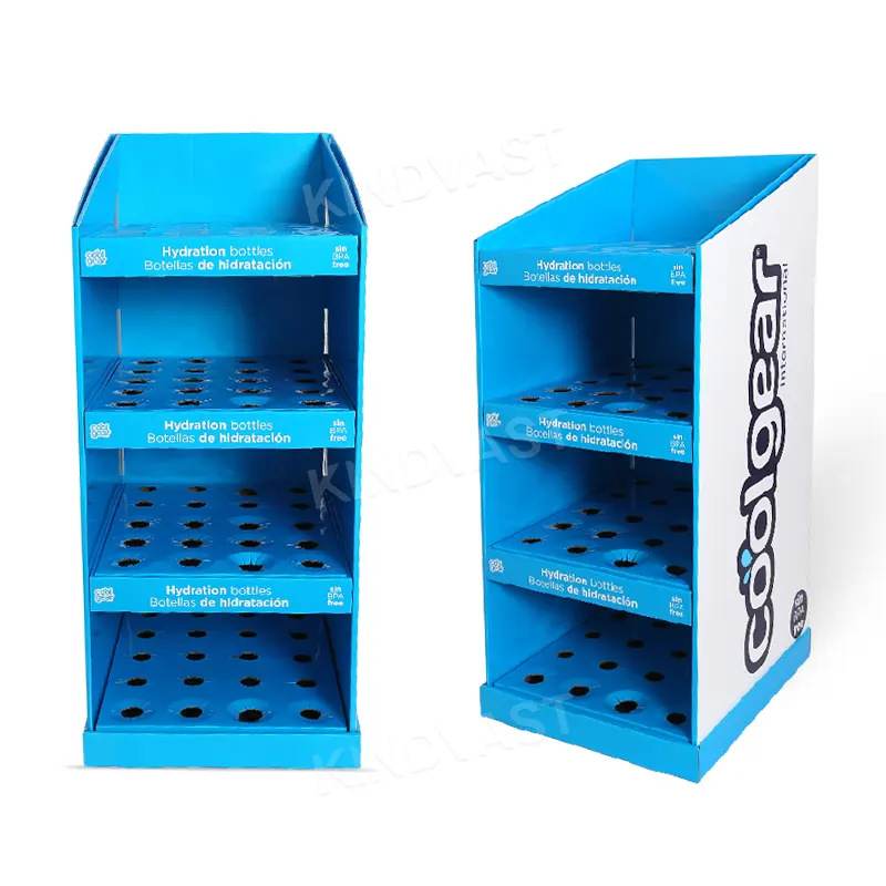 Supermarket Corrugated Cardboard Water Bottle Pdq Quarter Pallet Display Stand