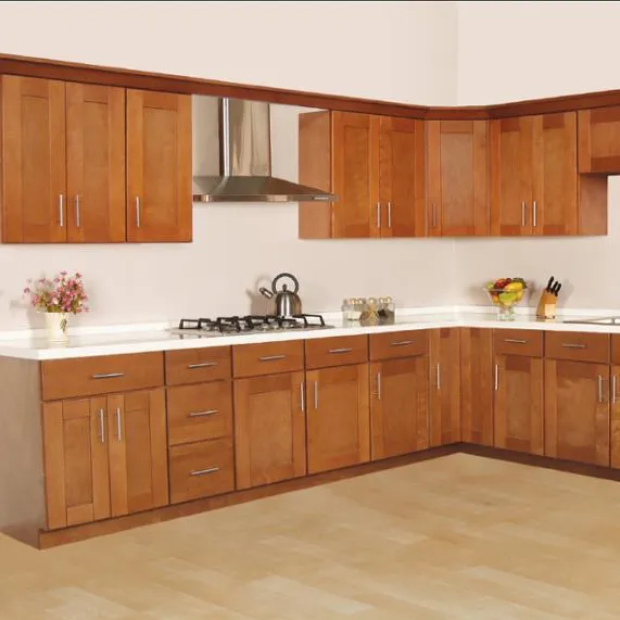 Apartment Kitchen Cabinets custom Shaker Collection solid wood Soft Close