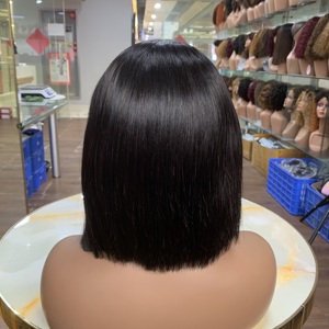 Wholesale Bulk Sale 8 Inch Sdd Raw Vietnamese Hair <b>Wigs</b> 100% Real Human Hair No Lace With Bangs Ice Silk <b>Wig</b> - Product Image 3