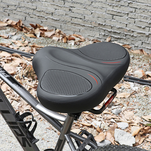 Sillín de bicicleta de espuma viscoelástica de cuero PU impermeable de estilo Simple, comodidad Universal para bicicletas de carretera y ejercicio, asiento de ventilación de Gel - Product Image 1