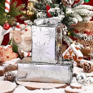 Christmas Wrapping <b>Paper</b> Elegant Luxurious Metallic Silver Snowflake <b>Pattern</b> Gift Wrapping <b>Paper</b> For Holiday - Product Image 1