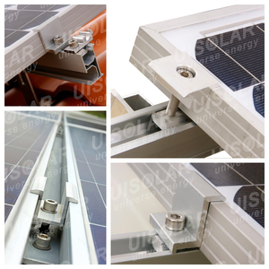 UISOLAR-Abrazaderas de montaje de panel solar de aluminio duraderas, 30mm, <span class=keywords><strong>Centro</strong></span> de panel solar medio y medio, abrazadera C, techo y soporte de montaje - Product Image 3
