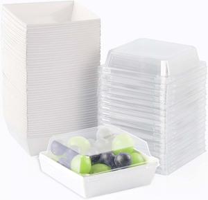 Envases desechables para sándwich con tapas transparentes, envases de papel para sushi para llevar, cajas rectangulares para pastel de rollo <span class=keywords><strong>suizo</strong></span> para postres artesanales - Product Image 1