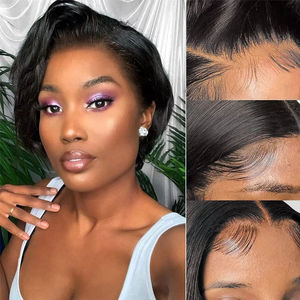 <span class=keywords><strong>Cabello</strong></span> Virgen Brasileño Negro Natural para <span class=keywords><strong>Corte</strong></span> <span class=keywords><strong>de</strong></span> Peluca, 130g, para Encaje HD Transparente, Pre-Desplumado, Bob <span class=keywords><strong>Corto</strong></span> y Liso - Product Image 2