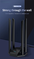 Tarjeta de red inalámbrica externa, soporte Kali Linux, 1300Mbps, USB3.0, extensión de Cable de unidad libre de alta potencia, Stock, 2, 1, 2, 2, 2