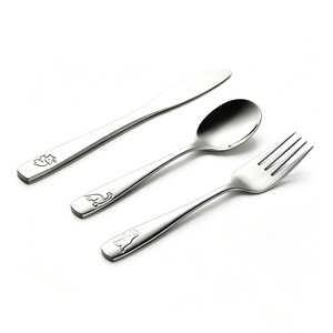 Een 410 Stainless Steel <strong>Childrens</strong> Cartoon Knife Fork Spoon Set Dinosaur Stamp Cross-Border Baby Mom Western <strong>Cutlery</strong> - Product Image 5