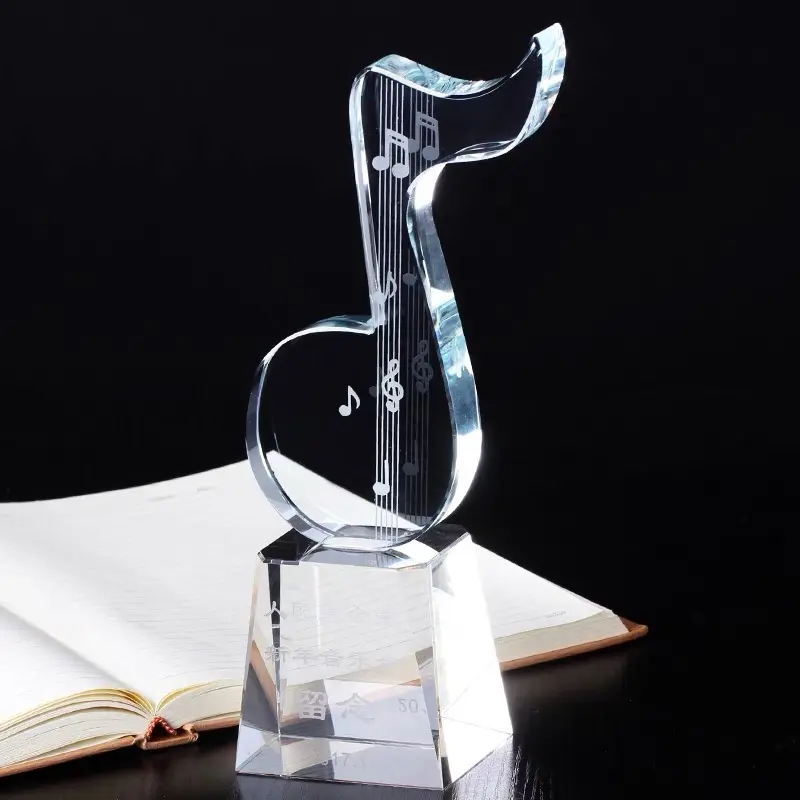 Adl Crystal Glass Music Note Gitaar Microfoon Viool Trofee Beloont Crystal Crafts Acryl Awards Souvenirgeschenken