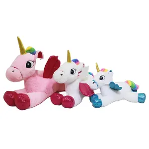 Personalizado al por mayor de peluche suave unicornio de peluche zapatillas de juguete unicornio juguete grande Animal de peluche para regalos