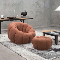 Fauteuil de détente contemporain en velours durable, canapé convertible avec cadre en bois massif, mobilier écologique pour salon domestique