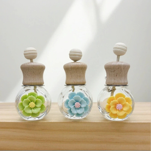 Penyegar Udara Mobil Botol Kaca Bulat Kosong Aroma Diffuser Klip Ventilasi dengan Tutup Sekrup 8ml Hot Stamping Parfum Mobil - Product Image 3