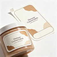 Haoxuan OEM Vücut Peelingi Kavanoz Etiketleri Kabartmalı Sanat Kağıdı Yapışkanlı Etiketler Premium Kişisel Bakım Ambalajları için
