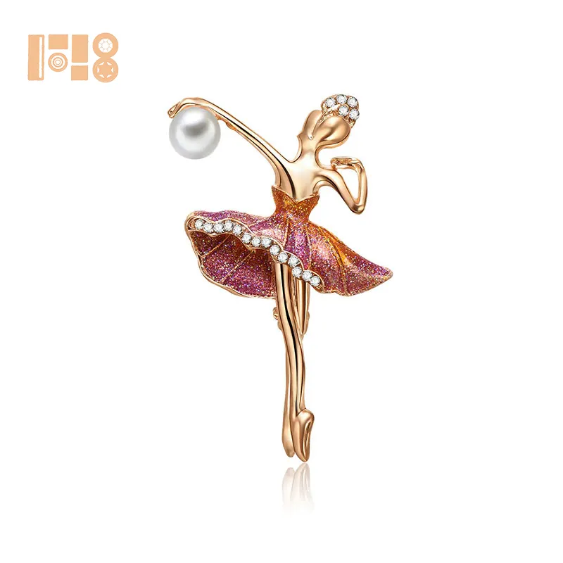 New products 2020 Fashion creative alloy gold ballet dancer pin brooch factory direct selling
