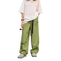 Pantalon décontracté pour homme style japonais Cityboy, taille mi-haute, coupe droite, avec perles fines haute densité, ajustable, ample, pour le quotidien, 100% coton, fermeture éclair