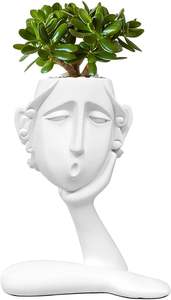 Maceta facial Maceta Suculenta Maceta Cabeza Maceta Resina única <span class=keywords><strong>Macetas</strong></span> <span class=keywords><strong>pintadas</strong></span> a mano <span class=keywords><strong>con</strong></span> orificio de drenaje - Product Image 2