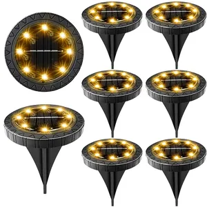 IP68 Waterproof Outdoor LED Disk Lights for Garden Non-Slip Landscape Path Lighting for Patio Lawn Yard Pathway Walkway
