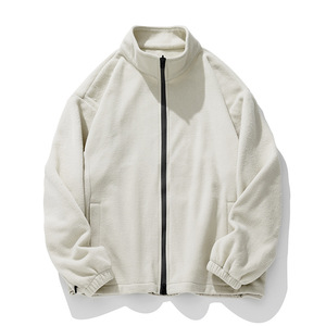 Invierno juvenil Reversible polar Stand Collar Color sólido Casual deporte manga larga <span class=keywords><strong>chaquetas</strong></span> de algodón para mujeres y hombres - Product Image 3