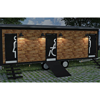 Toilettes mobiles préfabriquées en panneaux sandwich pour espaces publics, sanitaires portables d'extérieur, toilettes mobiles de type remorque pour parcs paysagers, maisonnette de toilettes moderne