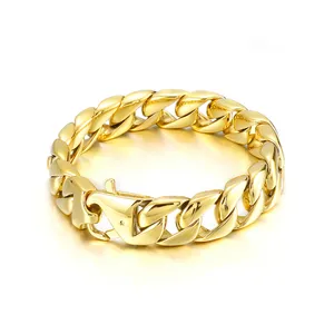 304/316 fashion jewelry wholesale Round Miami chain stainless steel man Cuban chain bracelet