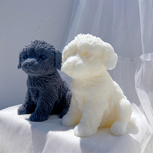 Moule à bougie en silicone en forme de chien <span class=keywords><strong>Labradoodle</strong></span> mignon, moule en silicone pour chiot en cire de soja, figurine, décoration d'intérieur pour les amoureux des chiens - Product Image 3