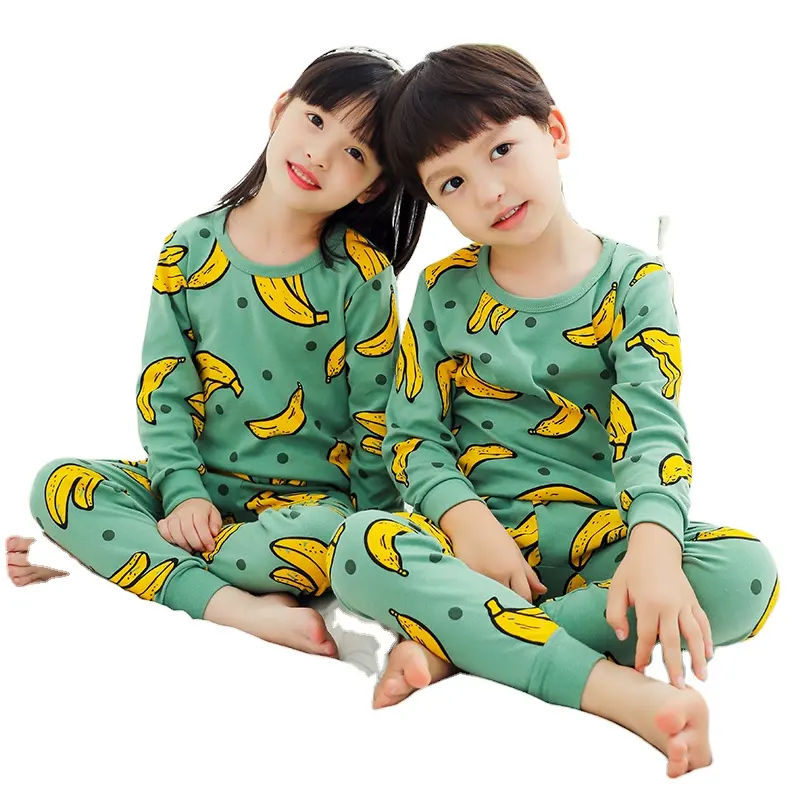 100% cotton pajamas long sleeve cute sleepwear kids Animal Pyjamas, Factory Price Children Pajamas