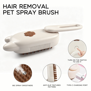 Brosse à cheveux de luxe en plastique 3 en 1 pour animaux domestiques, peigne à vapeur, épilateur <span class=keywords><strong>et</strong></span> toilettage multifonction avec spray pour chiens <span class=keywords><strong>et</strong></span> chats - Product Image 2
