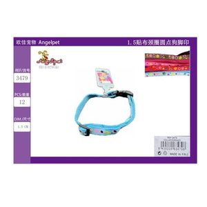 Collare con Patch a Pois e Impronte di Zampe di Cane da 1,5 Pollici per Animali Domestici - Product Image 3