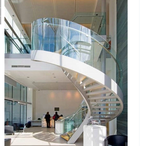 <span class=keywords><strong>Escalera</strong></span> Curva de Gran Radio, <span class=keywords><strong>Escalones</strong></span> <span class=keywords><strong>Anchos</strong></span> Curvos, Barandilla de Vidrio Curva, Diseño de <span class=keywords><strong>Escalera</strong></span> para Penthouse - Product Image 2