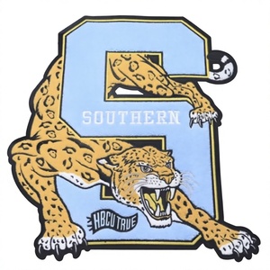 Parche Bordado de los Southern University Jaguars con Logotipo de Leopardo en Azul y Dorado - Product Image 1