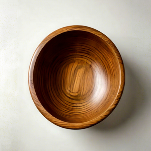 Tazón de Madera Natural Pulido, Diseño Clásico, Ligero, Ecológico, Hecho a Mano, para Servir Ensaladas y Frutas, Vajilla de Cocina - Product Image 1