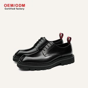 Chaussures de ville Derby en cuir de vachette pour hommes, personnalisées OEM, à lacets, imperméables, respirantes, robustes, avec semelle extérieure en caoutchouc, pour le bureau et la carrière - Product Image 2
