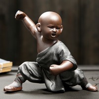 Ornement de théière en sable violet de style National Tide, grande taille, pour enfant, motif Kung Fu