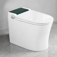 WC intelligent monobloc en céramique blanche avec bidet, chasse d'eau automatique, siège chauffant, télécommande, à poser au sol