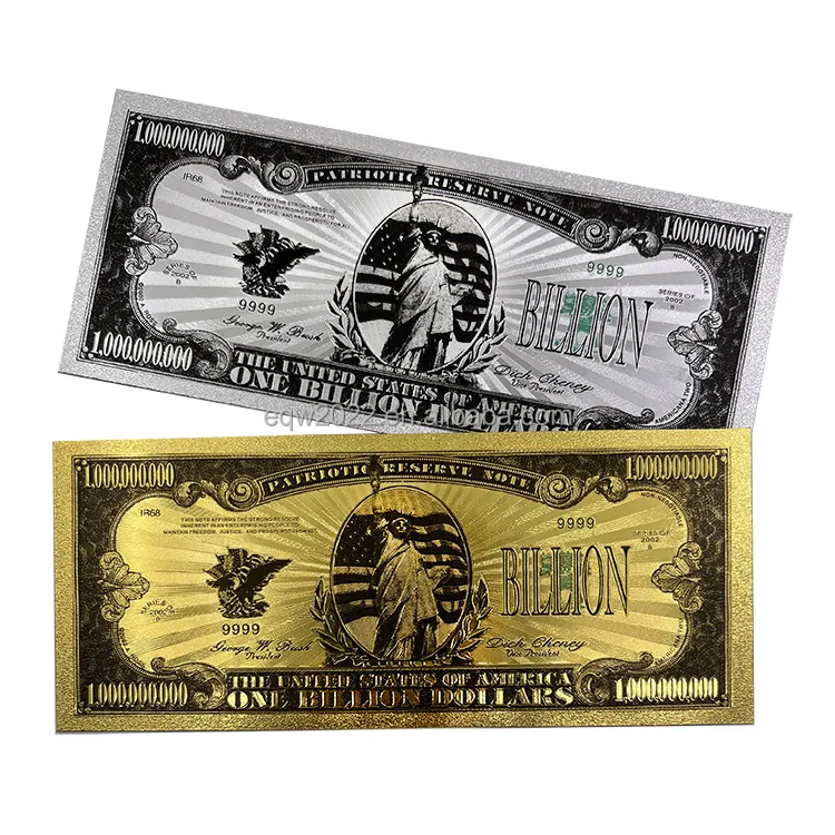 24k 금색 플라스틱 노트 자유의 여신상 기념품 카드에 맞춤 미국 지폐 달러 백만 지폐