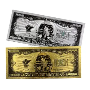 ธนบัตรหนึ่งล้านเหรียญอเมริกันสั่งทำธนบัตรในธนบัตรทอง24K แผ่นพลาสติกรูปปั้นของที่ระลึกเสรีภาพ