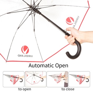 Wholesale Clear Anti-Theft UV Protected Straight Umbrella with Manual Control Secure Hook Handle and Hanging Feature - Product Image 4