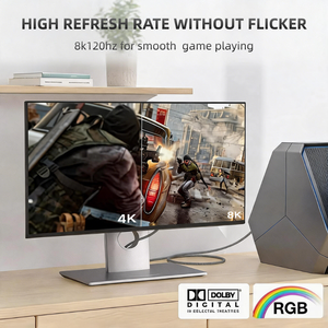 Câble DisplayPort 2.1 certifié 8K@120Hz UHBR20 Mâle-Mâle Connecteur Vidéo Haute Vitesse - Product Image 5