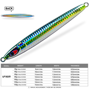 Leurre de jigging en eau salée WildTrek 30g-150g avec hameçon triple à plumes, jig en plomb réfléchissant au laser pour thon, <span class=keywords><strong>kingfish</strong></span>, zander et brochet - Product Image 6