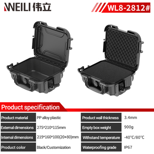 Boîte à outils multifonctionnelle rigide, petite boîte de protection pour équipement, mousse de découpe, étui de sécurité en plastique pour armes à feu avec poignée, <span class=keywords><strong>valise</strong></span> - Product Image 2