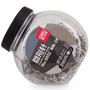 Deli Round Paper Clips 3# Nickel Plated 200 Pieces Barrel Office Supplies - Product Image 5