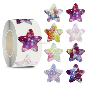 500pcs 1 inch <b>Vinyl</b> Star Stickers <b>Vinyl</b> Sticker Printed Die Cut logo Custom Holographic Stickers Roll Mobile Phone Back Sticker - Product Image 1