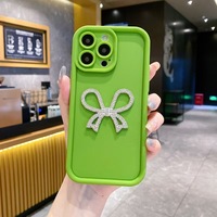 Casing Lembut Berhias Rhinestone Kupu-kupu dengan Lubang Presisi dan Cakupan Penuh untuk iPhone 16 15 14 Pro 11ProMax