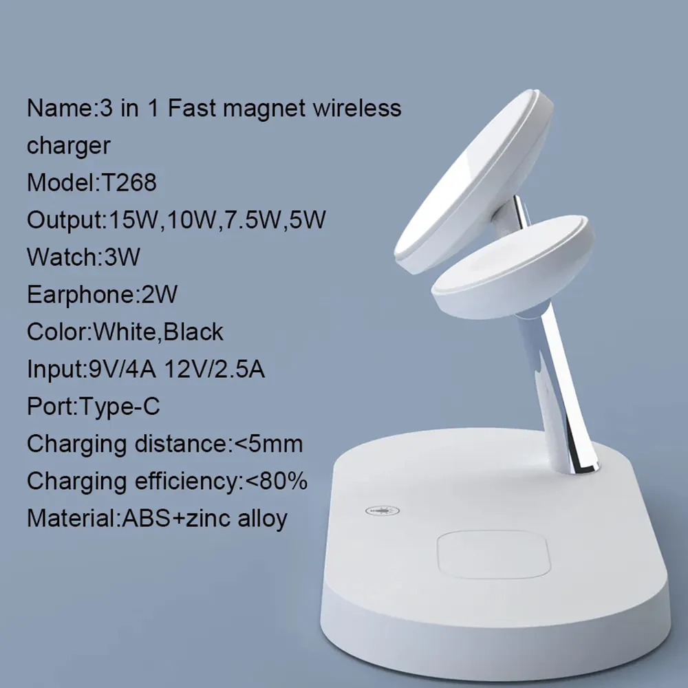 Wholesale high tech fast 5 in 1 wireless phone charging station 3 in 1 wireless charger for iphone 15 14 13